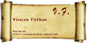 Vincze Folkus névjegykártya